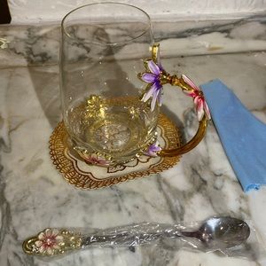 Enamel Flower Tea Cup